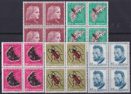 1953, PJ: J148-152 Serie Viererblöcke ungebr. */** Kat: 40.-
