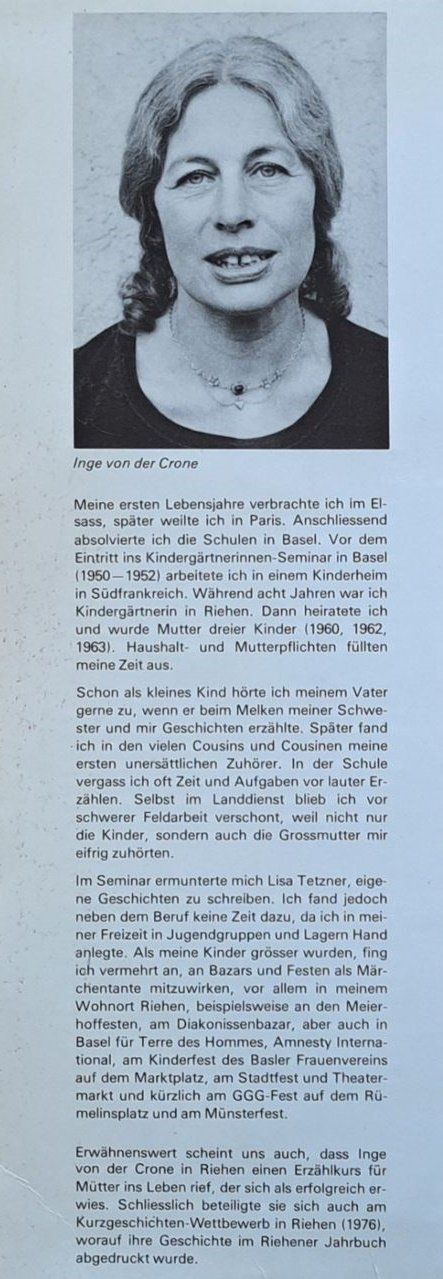 Bücher: Inge Von Der Crone  Dr Letscht Basilisgg. Basler Märchen RAR – Gebraucht aus Basel von Luge 2