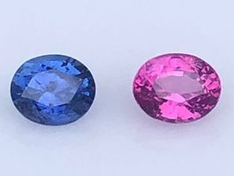 SAPHIR (N)= unbehandeltes  Pair  blau+pink  +1.00cts