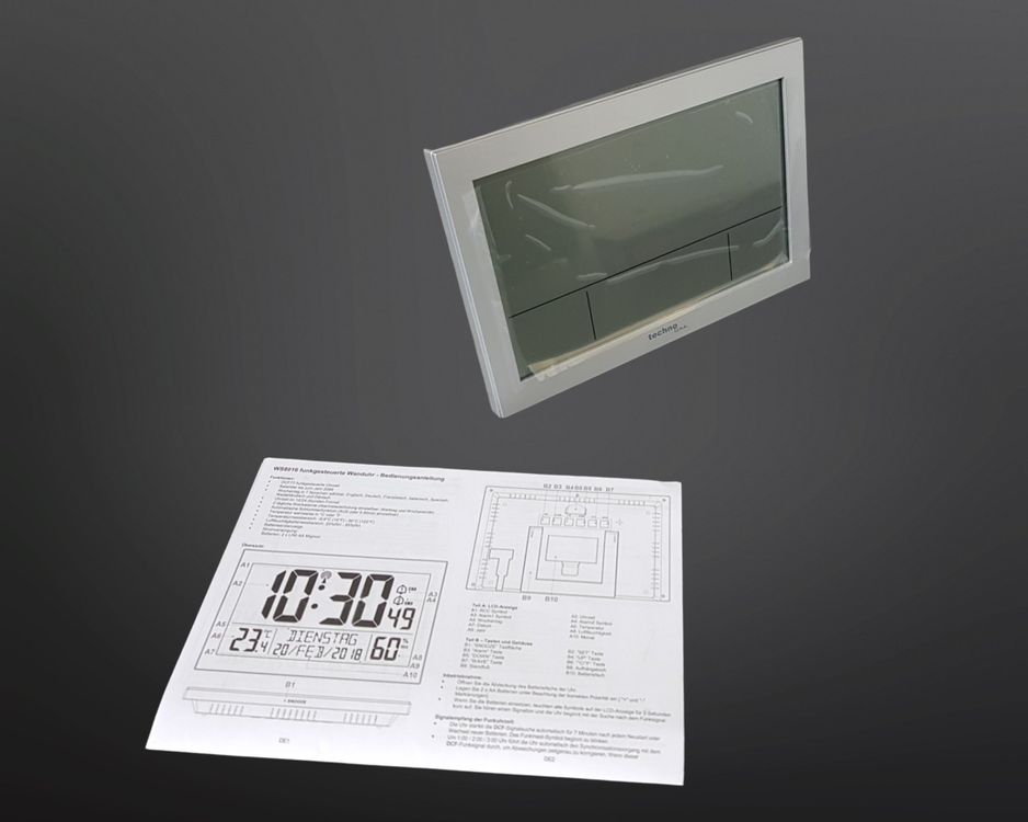 Technoline WT 8620 Funkwanduhr - DCF-77, 30 Cm Durchmesser, Metallrahmen, Automatische Zeitumstellung