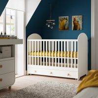 Kinderbett weiss Schubladen 140x70cm Beistellbett Höhenverst