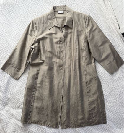 BASLER Longblazer / Sommermantel 100% Seide Gr. 42 Taupe
