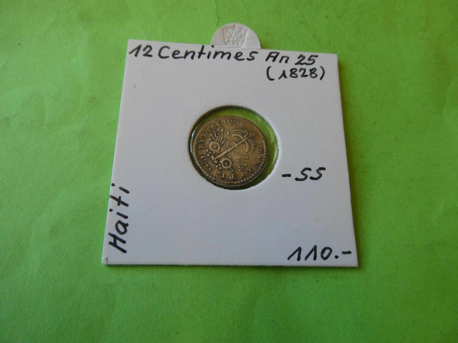 Tutti le monete: Haiti 1828  An 25, 12 Centimes   Silber – Usato da Hinterforst venduto da Rohusri