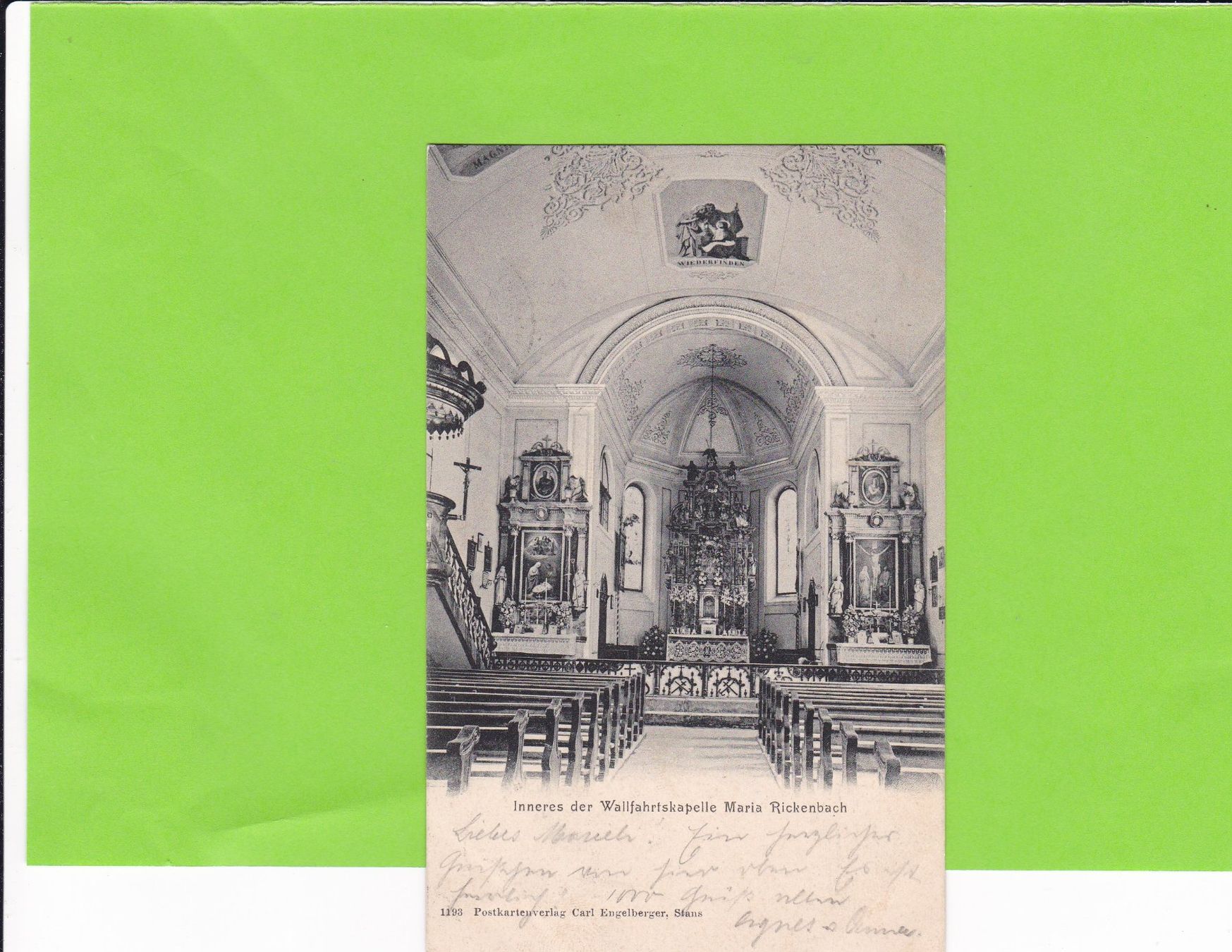 Cartoline postali: Inneres der Wallfahrtskirche Maria Rickenbach – Usato da St. Peterzell venduto da neckertal