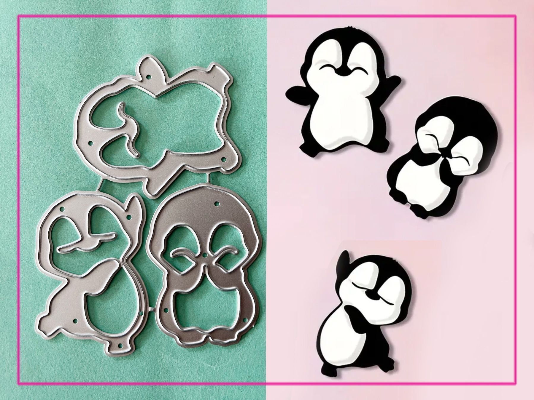 Sciablone: 3 süsse Pinguine - Stanzschablone – Nuovo e nell'imballaggio originale da Frenkendorf venduto da jazzplatten