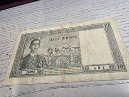 Jugoslawien 10 Dinara 1934 Banknote guter Zustand