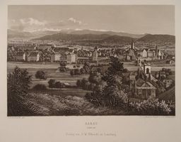 AARAU, AQUATINTA 1865