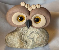 Eule Figur Naturstein Handgemacht siehe Foto