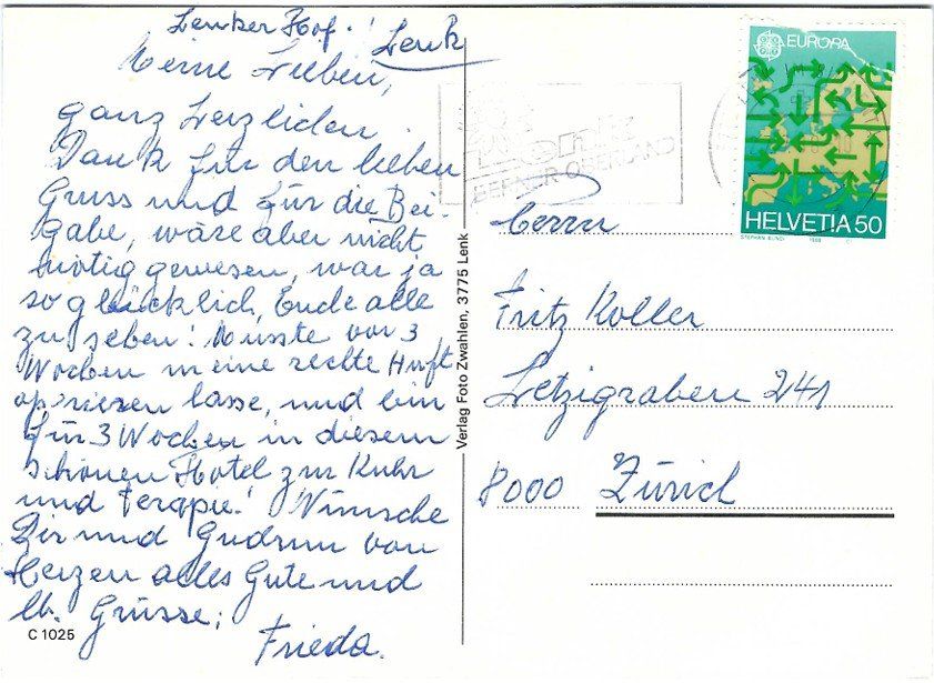 Cartoline postali: AK Lenk - Berner Oberland mit 4 Motiven – Usato da Rheinfelden venduto da wil_m7gh 1