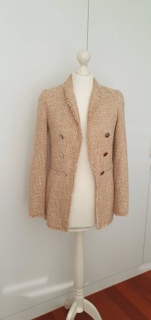 Blazer beige mit goldfarbenen Knöpfen Gr 34 Hallhuber