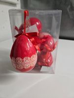 Rote Ostereier mit Schleife, 4 Stk, neuwertig, top Zustand
