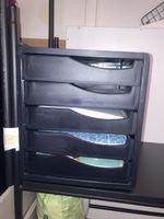 Desktop Drawer Unit 5 Drawers Black Plastic 