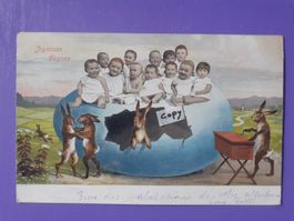 Joyeuses Paques  Künstler Kitsch AK gel. 1905