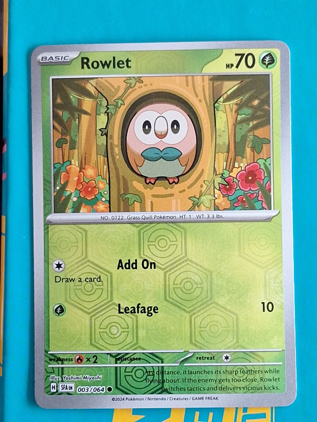Pokémon Carte collezionabili: Rowlet - Reverse Holo - Pokemon Shrouded Fable – Usato da Altstätten SG venduto da GGsGameshop