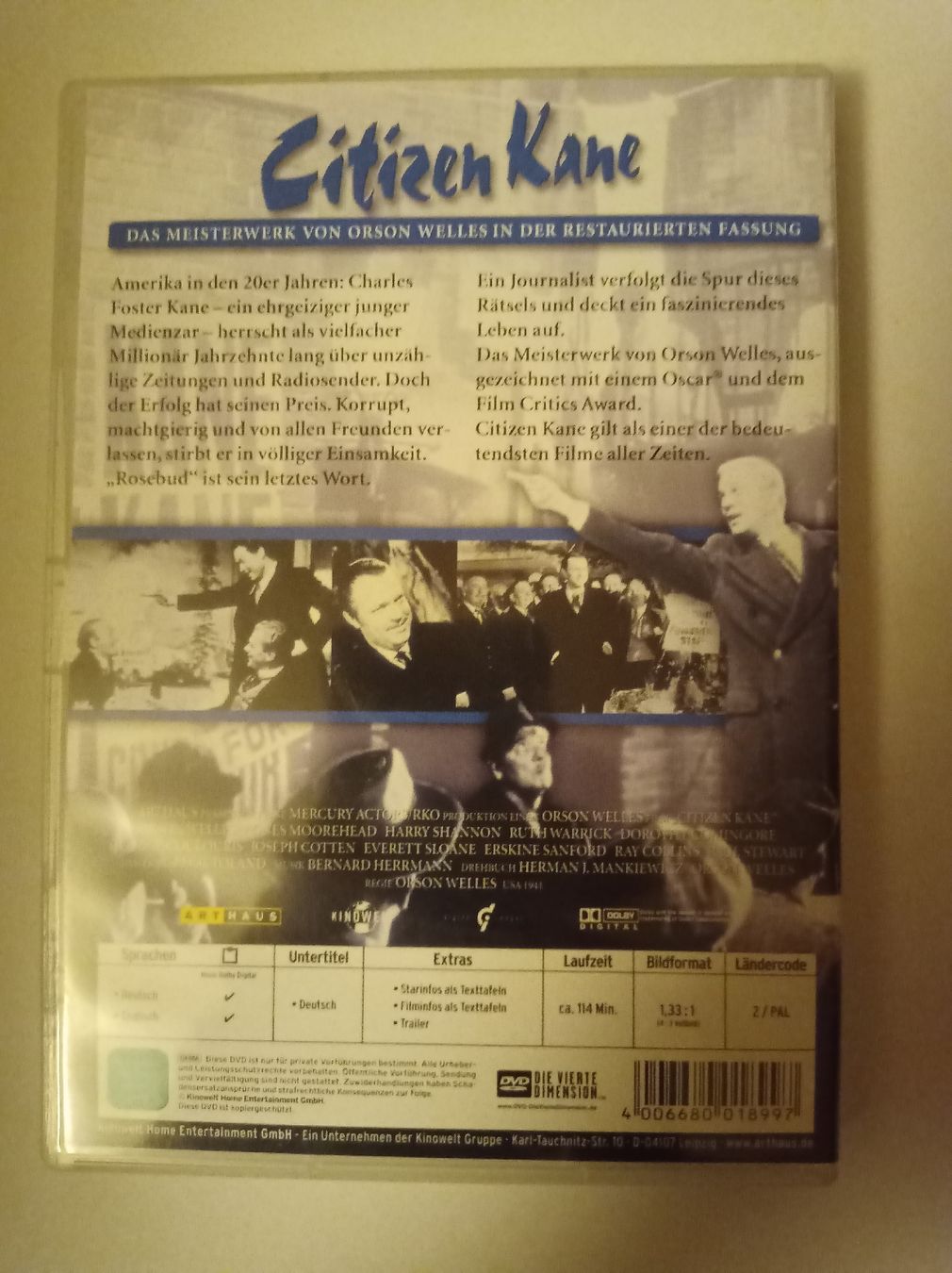 Tutti i DVDs: Citizen Kane DVD - Klassiker – Usato da Tann venduto da Veebee6 1