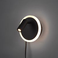 LED Wandleuchte, Schwarz, 15 cm Ø, IP20