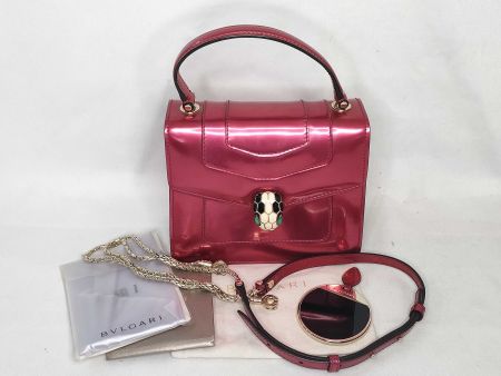 💗 **BVLGARI Serpenti Forever Top Handle in Metallic-Fuchsia