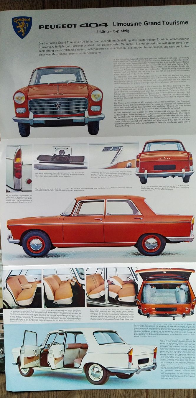 Peugeot Documenti: Peugeot 404 Prospekte – Usato da Safenwil venduto da efclassics 1