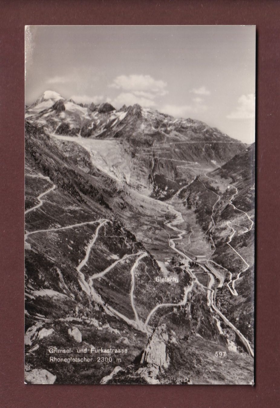 Cartoline postali: GRIMSEL- und FURKASTRASSE - Rhonegletscher – Usato da Pully venduto da nicecards