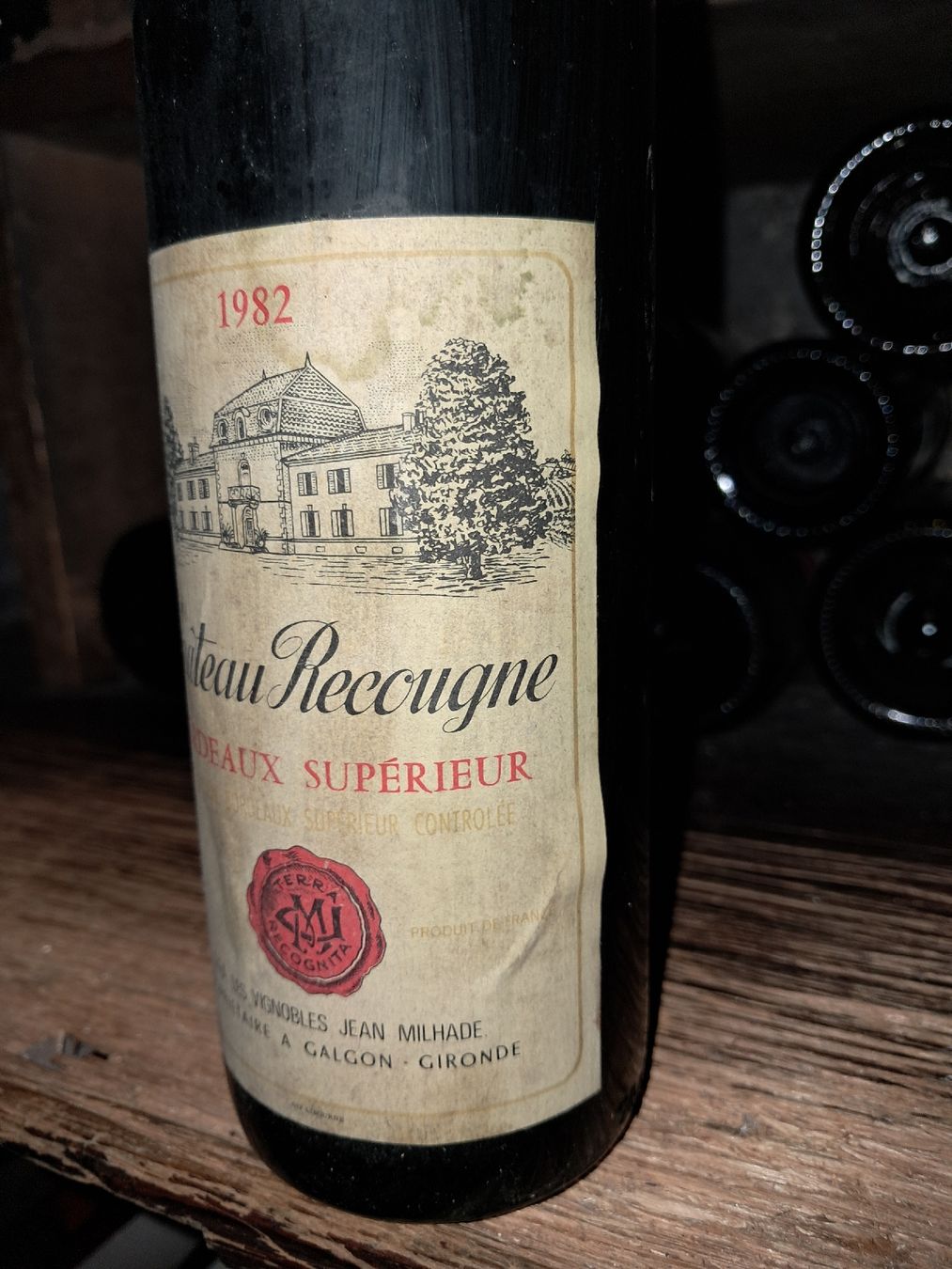 Vino: Château Recougne Bordeaux Supérieur 1982 – Nuovo e nell'imballaggio originale da Le locle venduto da juliensaran 3