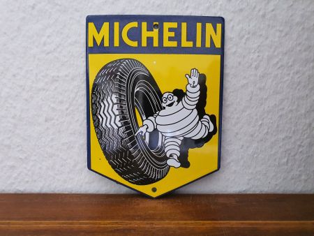 Emailschild Michelin Bibendum Emaille Schild Reklame Retro