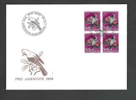 FDC Pro Juventute  Viererblock 1969