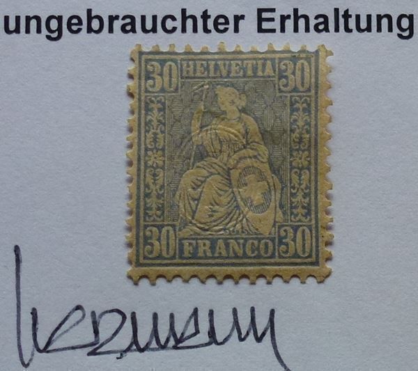 Tous les timbres: Top ++ Sitz. Helv. ZNr. 41.c ungebraucht mit Attest – D'occasion à Walkringen par Casablanca777