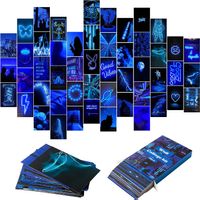 Neon Wandbilder 50 Stück blaue trendige Wanddrucke Wanddeko