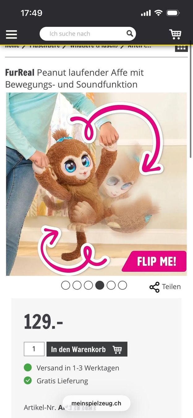 Puppen: FurReal Peanut laufender Affe mit Soundfunktion – Gebraucht aus Trimbach von Elcid163 1