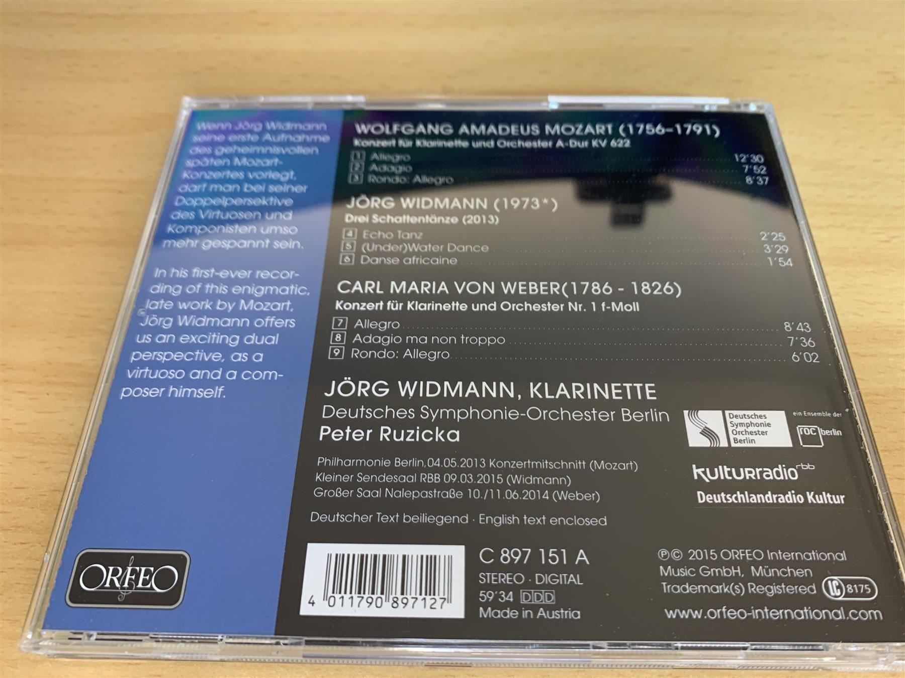 CDs: Jörg Widmann - Klarinettenkonzerte – Gebraucht aus Rikon im Tösstal von Alpenmutz 1