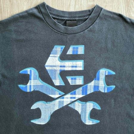Vintage ETNIES Skate Shirt L Garage Tools Skateboard Logo