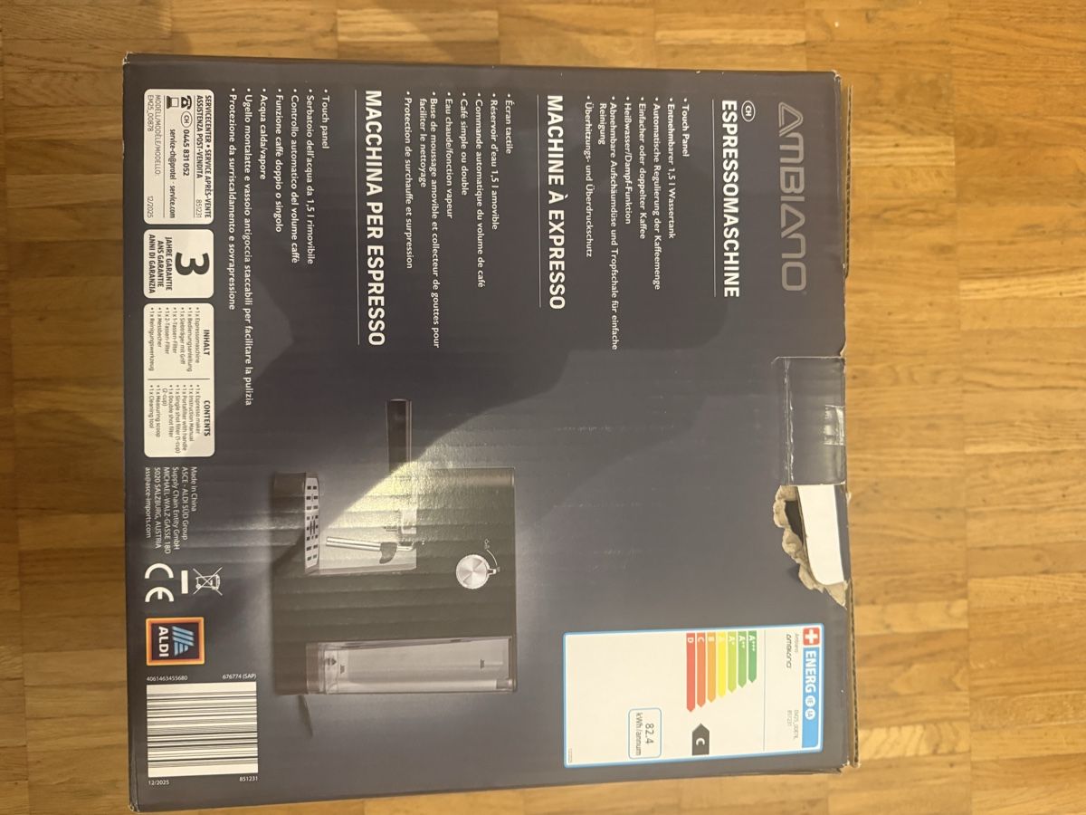 Ambiano Kaffeemaschinen & Espressomaschinen: AMBIANO Espressomaschine – Neu und originalverpackt aus Cama von alb_kc5v 1