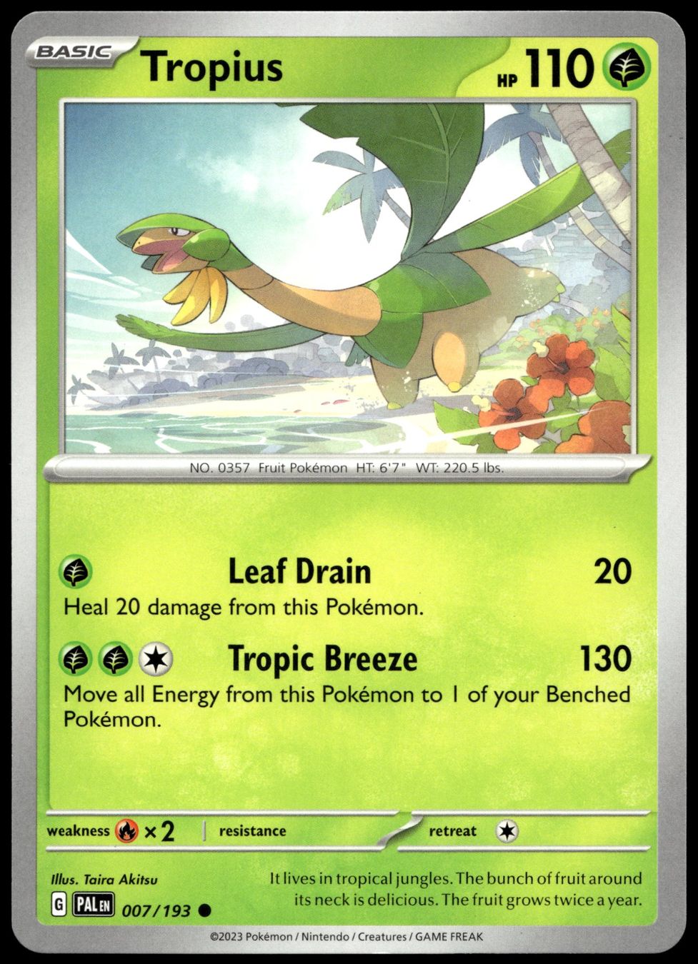 Pokémon Carte collezionabili: Pokémon Tropius 007/193   SV02 Paldea Evolved – Usato da Le Mouret venduto da PokemonCards_CH