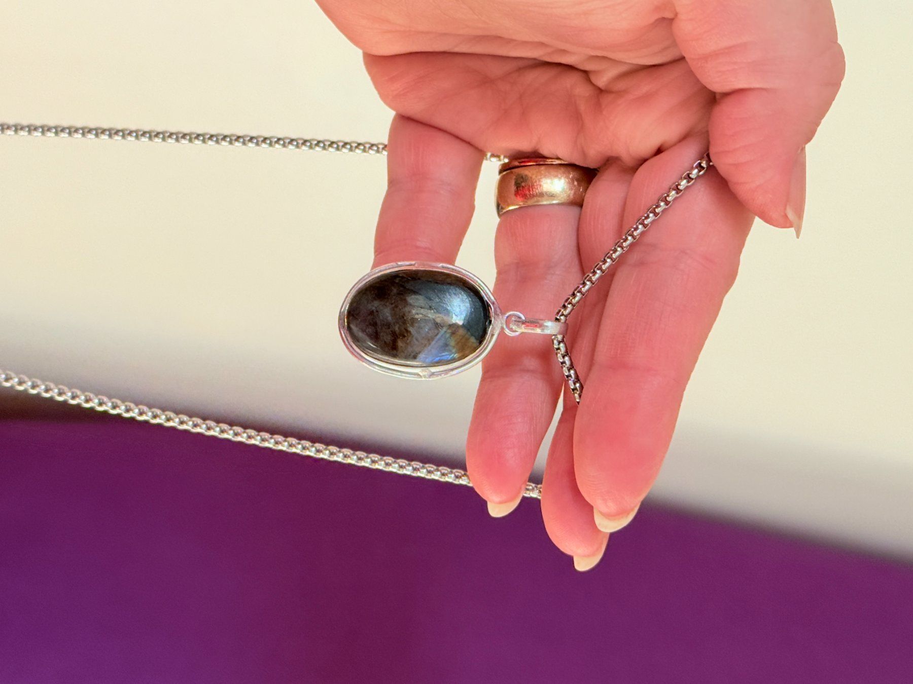 Catenine: Collier Labradorite  - Élégant bijou! – Nuovo e nell'imballaggio originale da Genève venduto da AGBERG 9
