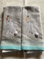2 Cute Bunny Rabbit Hand Towels Embroidered 44x28cm easter