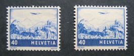 Flugpost Reinblau 44c mit Vergleichsmarke postfrisch