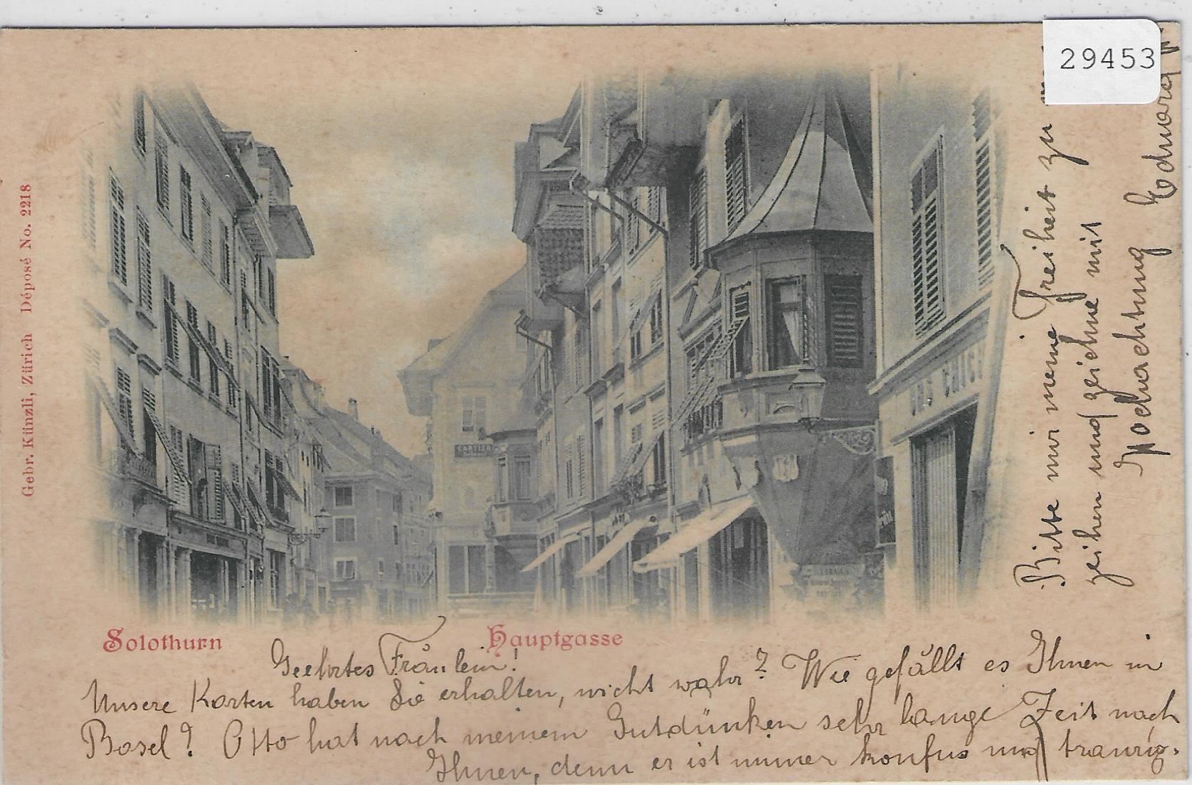 Cartoline postali: Solothurn - Hauptgasse 1899 – Usato da Ettingen venduto da Kartenplanet