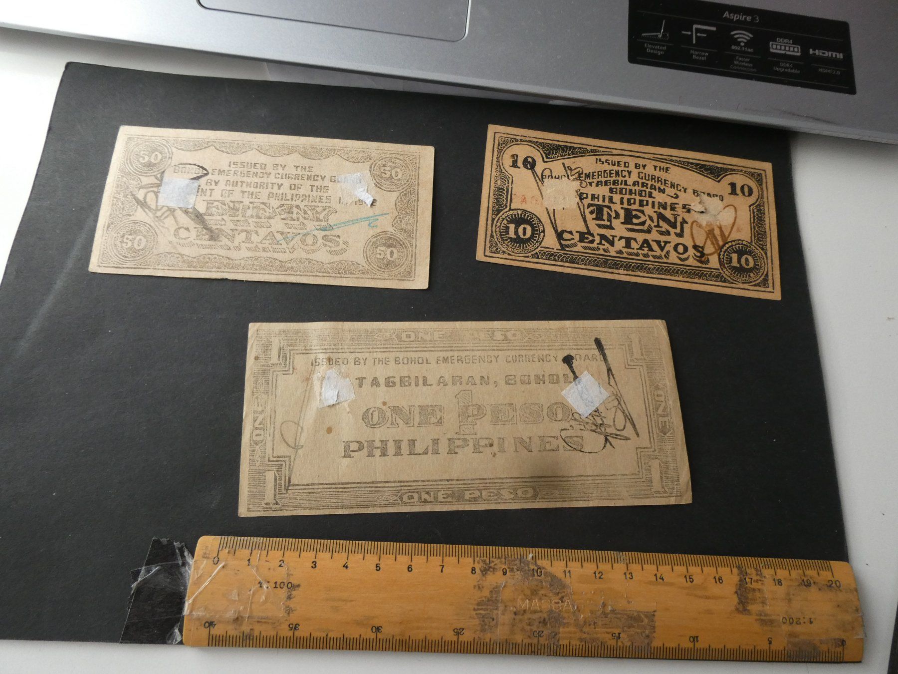 Banknoten: Philippinen WK II, 3 alte Geldscheine – Gebraucht aus Hinterforst von Rohusri 1