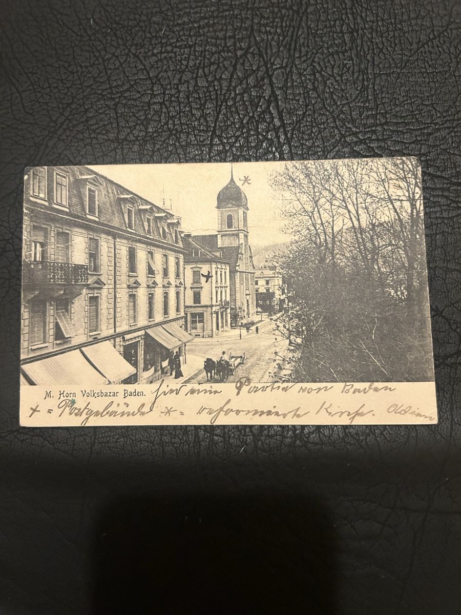 Ansichtskarten: Volksbazar Baden 1906 – Gebraucht aus Breganzona von Milesbo