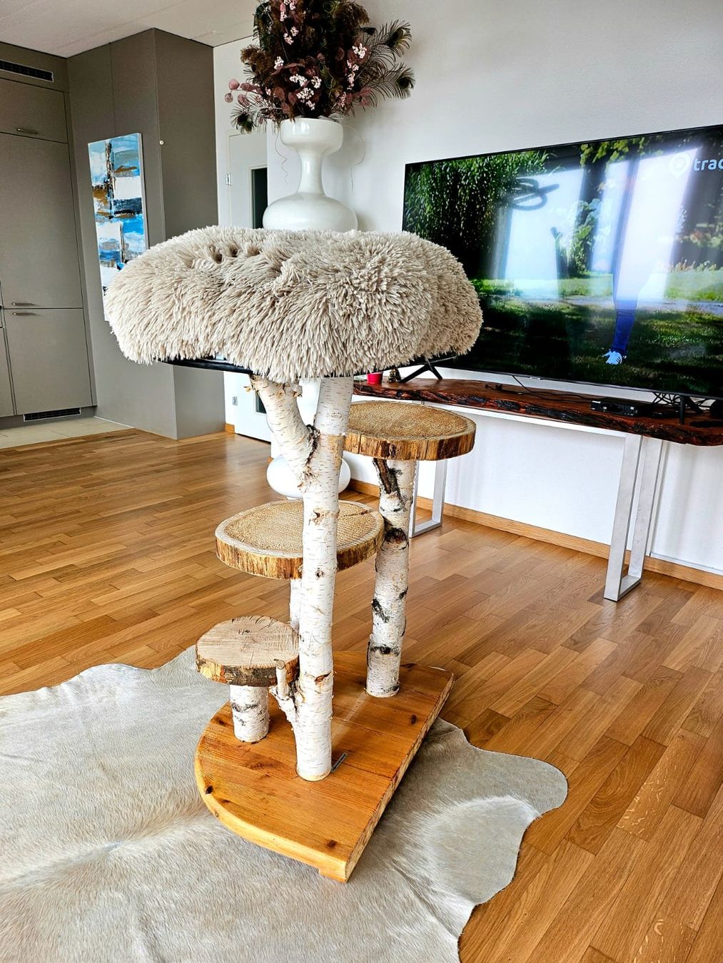 Tiragraffi: Kratzbaum / echte Birke und echt Leder – Nuovo (secondo la descrizione) da Rorschach venduto da twu_ckd9 1