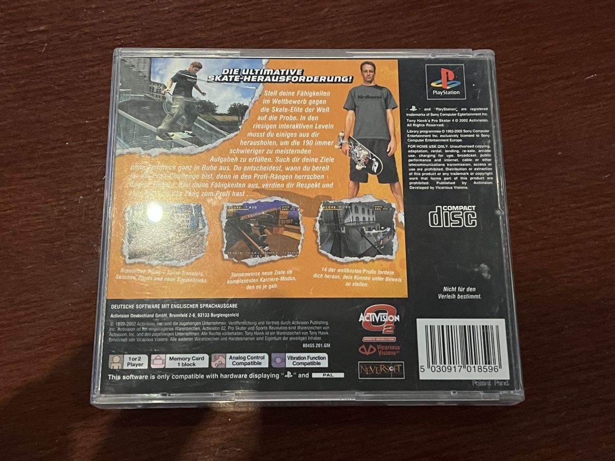 Sony Giochi: PS1 Tony Hawk Pro Skater 4 Game – Usato da Wabern venduto da PRSPCT 1