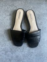 Schwarze Leder Sandalen
