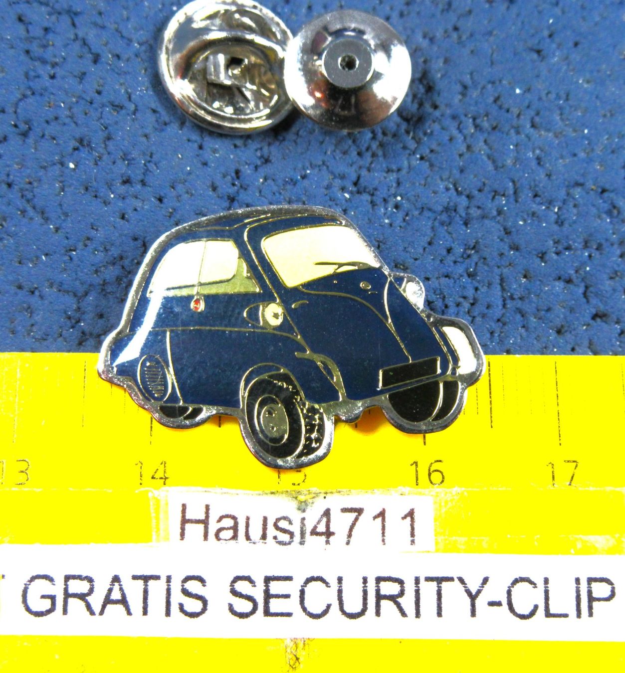 BMW Plaketten & Abzeichen: BMW ISETTA 300 AUTO PIN GLASIERT MIT SECURITY-CLIP – Gebraucht aus Ettingen von Hausi4711