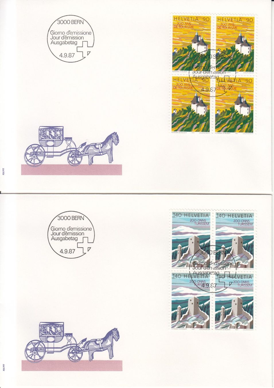 Tutti i francobolli: SBK 753 - 756 im 4er-Block FDC – Usato da Bürglen TG venduto da StampGraf 2
