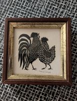 Scherenschnitt Hahn Henne 7x7cm