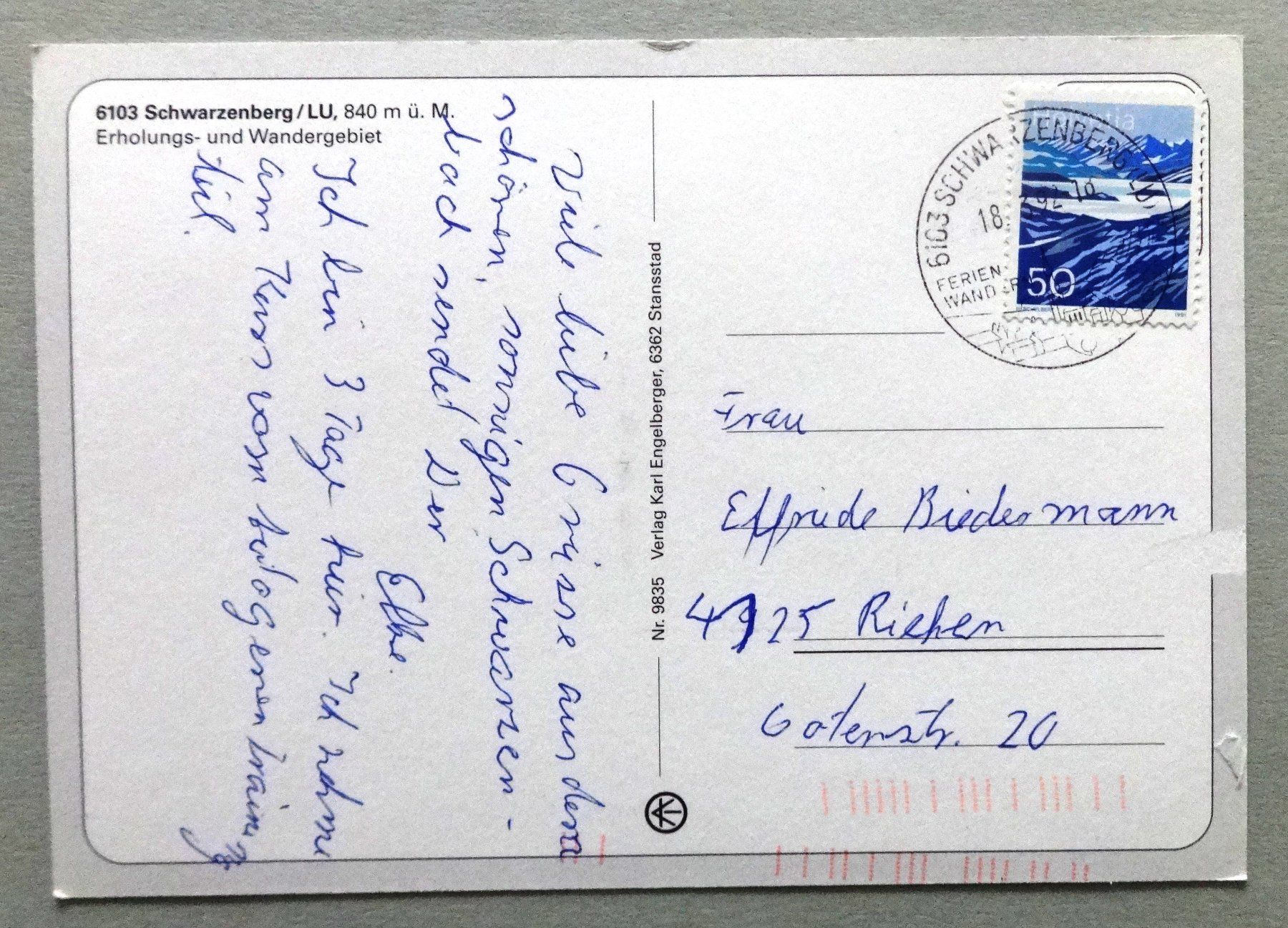 Cartes postales: Schwarzenberg 840 m ü.M. – Défectueux à Fétigny par Billy2miny 1