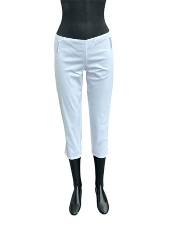 Blugirl Blumarine Caprihose IT 42 Weiss – Swarovski Kristall