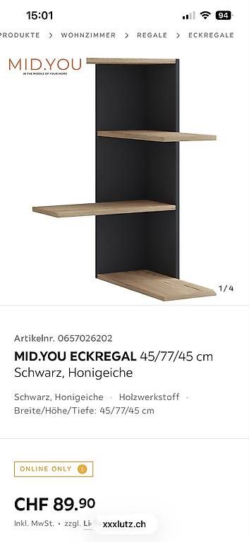 Scaffali: Eckregale Schwarz bereits montiert – Usato da Frauenfeld venduto da zuz_lmj5 2