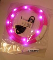 NEU LED Leucht - Halsband USB Rosa