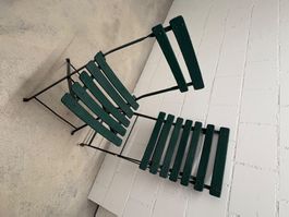 Gartenstühle Metall Holz grün klappbar 2 Stk